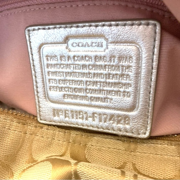 COACH Signature Stripe Multicolor Medium Size
Bag, Leather and Canvas #F17428 - Picture 10 of 12